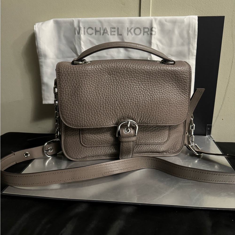 Michael Kors Taupe Pebbled Leather Crossbody/Shoulder Bag
